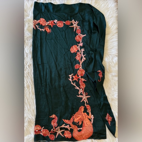 Clio Peppiatt The Vanguard Mermaid Embellished Printed Voile Maxi Wrap Skirt XL - Picture 2 of 7